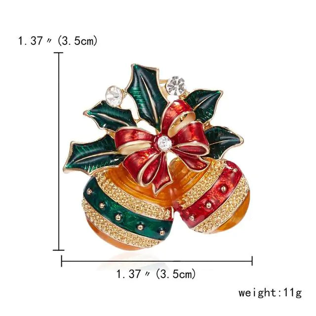 Festive Enamel Brooch Pin