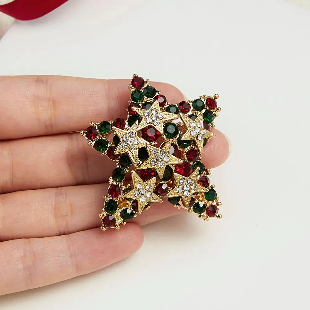 Festive Enamel Brooch Pin