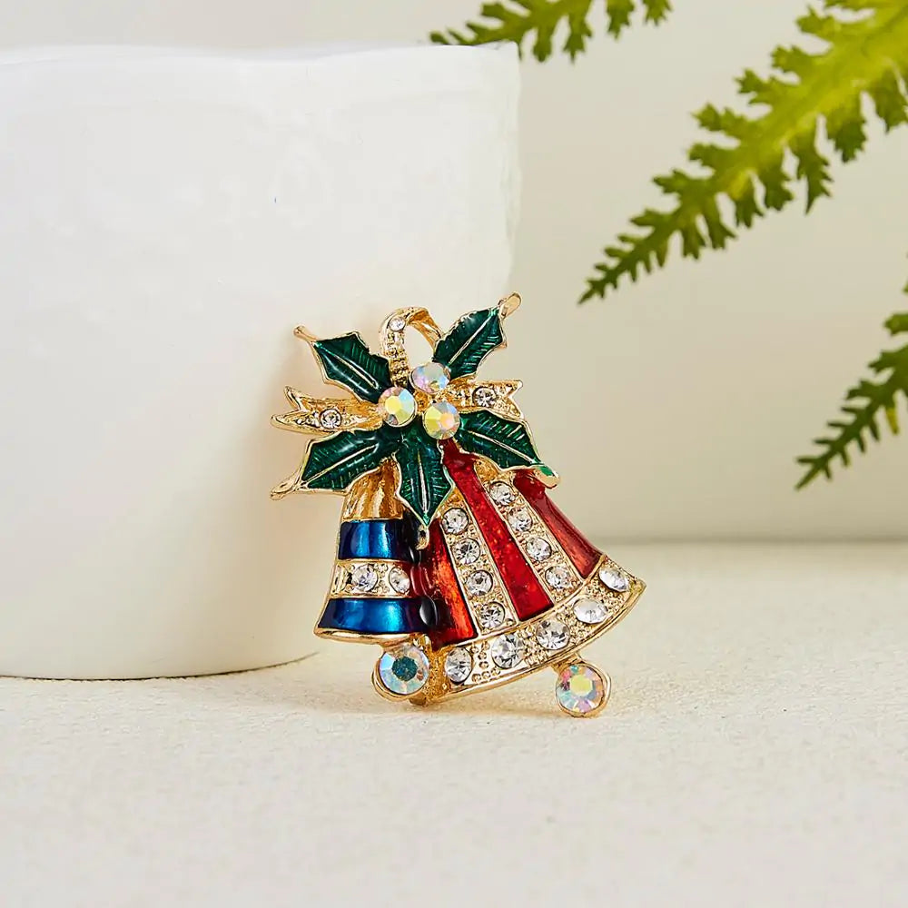 Festive Enamel Brooch Pin