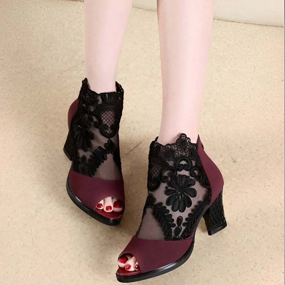 Lace Elegance High Heels