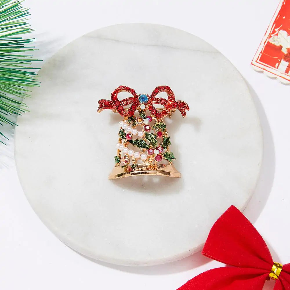 Festive Enamel Brooch Pin
