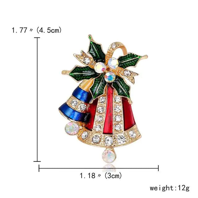 Festive Enamel Brooch Pin