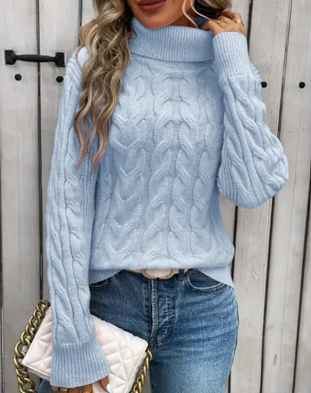 Women's Cable-knit Turtleneck Sweater