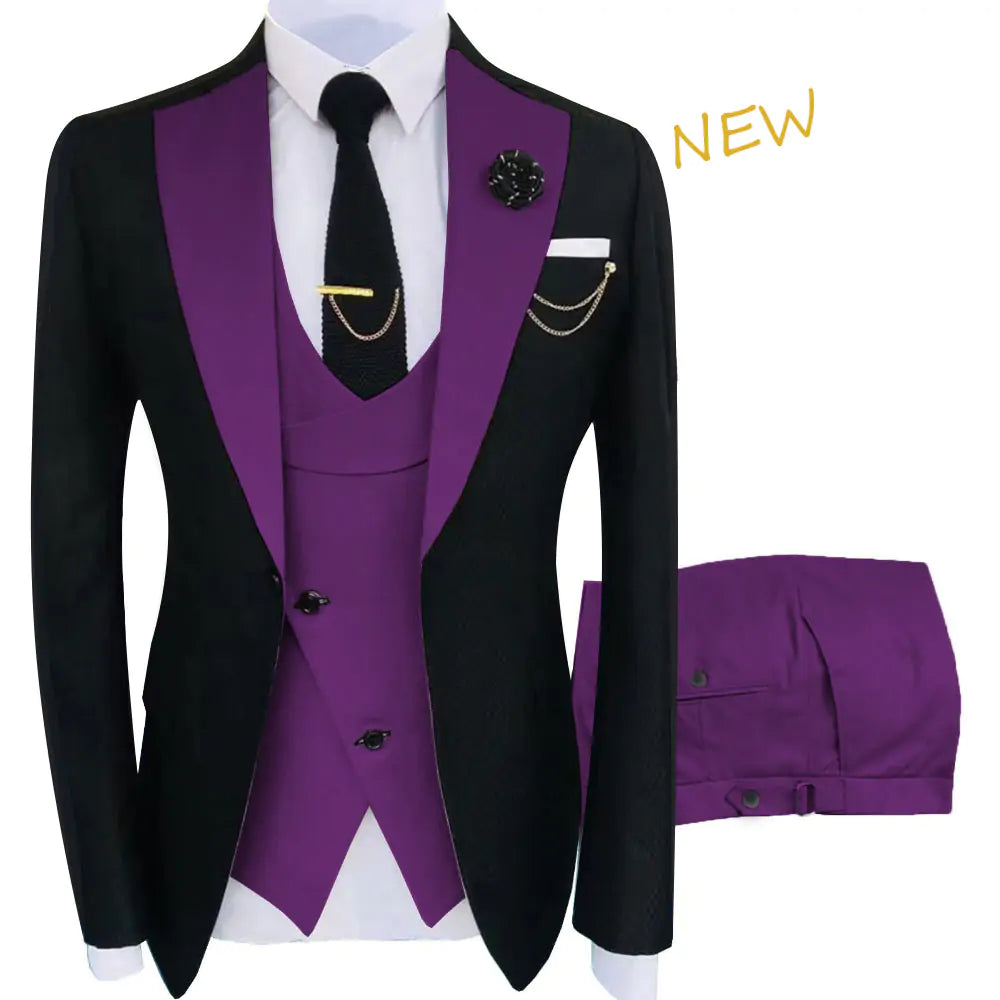 Stylish 3 Piece Fit Tuxedo Set